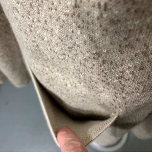 Nicole Miller Minimalist Neutral Tan Cotton Blend Zippered Cardigan Sweater XL - Picture 6 of 13